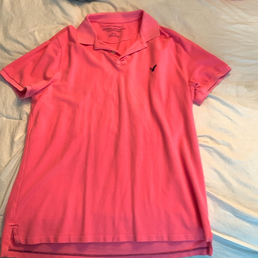 Pink American Eagle polo shirt